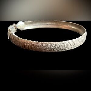 Vintage Sterling Silver 925 SU Italy Patterned Herringbone Bracelet, 7"